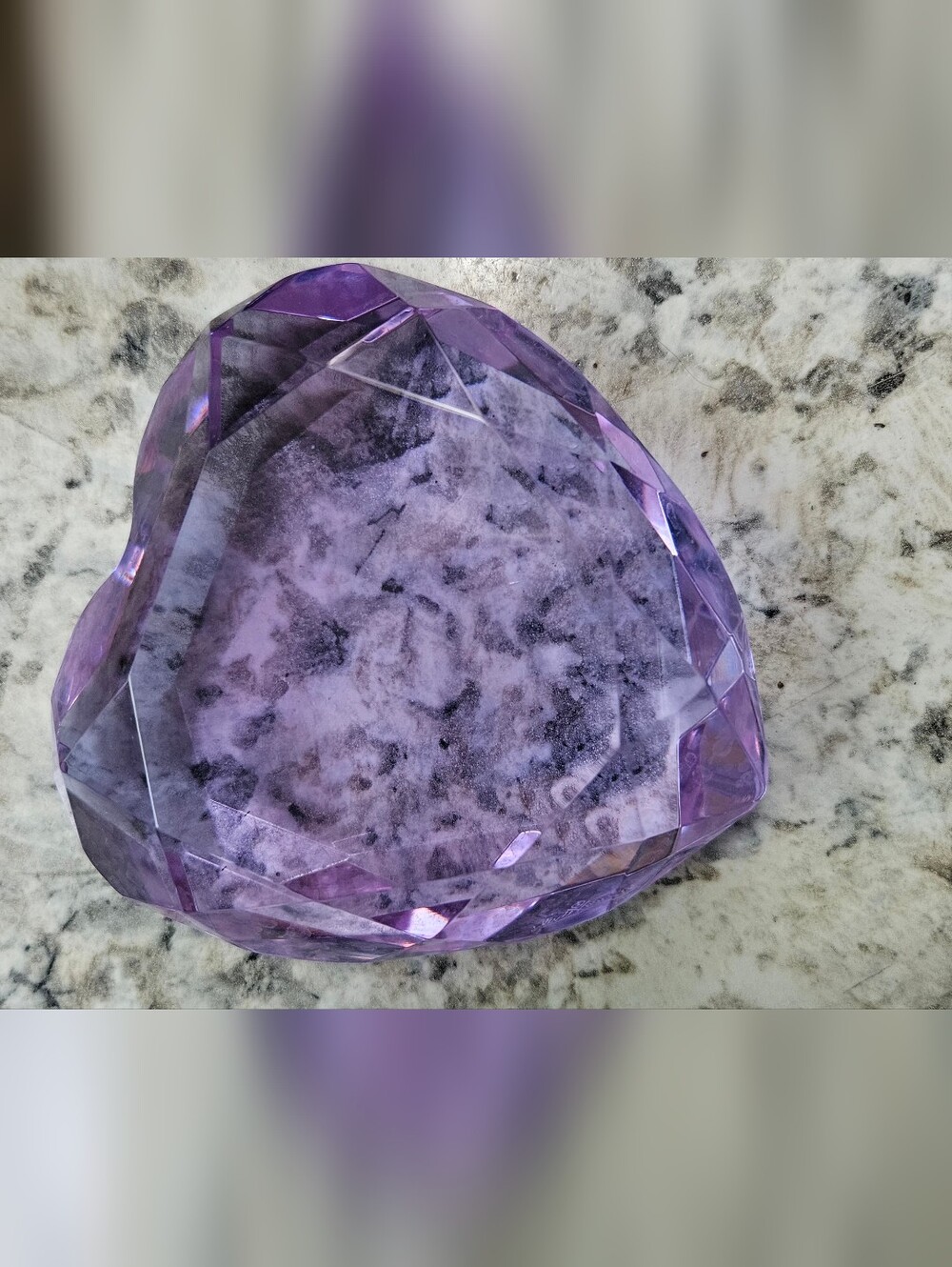 Large Faceted Purple Crystal Decorative Accent Rosenthal